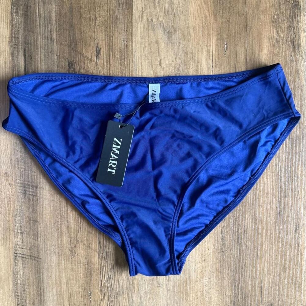 Women's Full Coverage Bikini Bottoms in Blue size Large